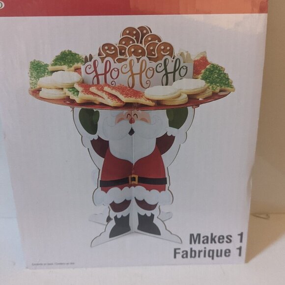 NEW Ho Ho Santa Claus Cookie Treat Stand Xmas Holiday Party Baking Kitchen Decor - Picture 2 of 6